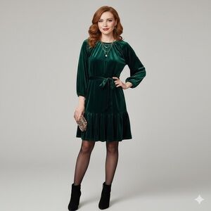 Draper James Forest Green Velvet Dress